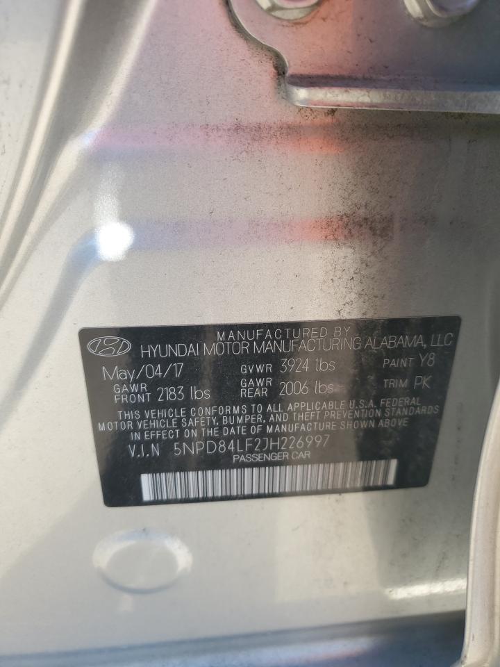 2018 Hyundai Elantra VIN 5NPD84LF2JH226997 Copart auction photo, rear end / hail damage thumbnail 12