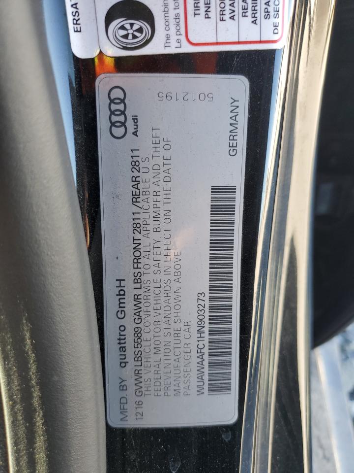 2017 Audi S7 VIN WUAWAAFC1HN903273 Copart auction photo, front end damage thumbnail 15