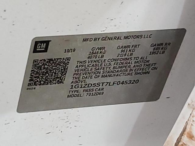 2020 Chevrolet Malibu VIN 1G1ZD5ST7LF045320 Copart auction photo, side / front end damage thumbnail 12