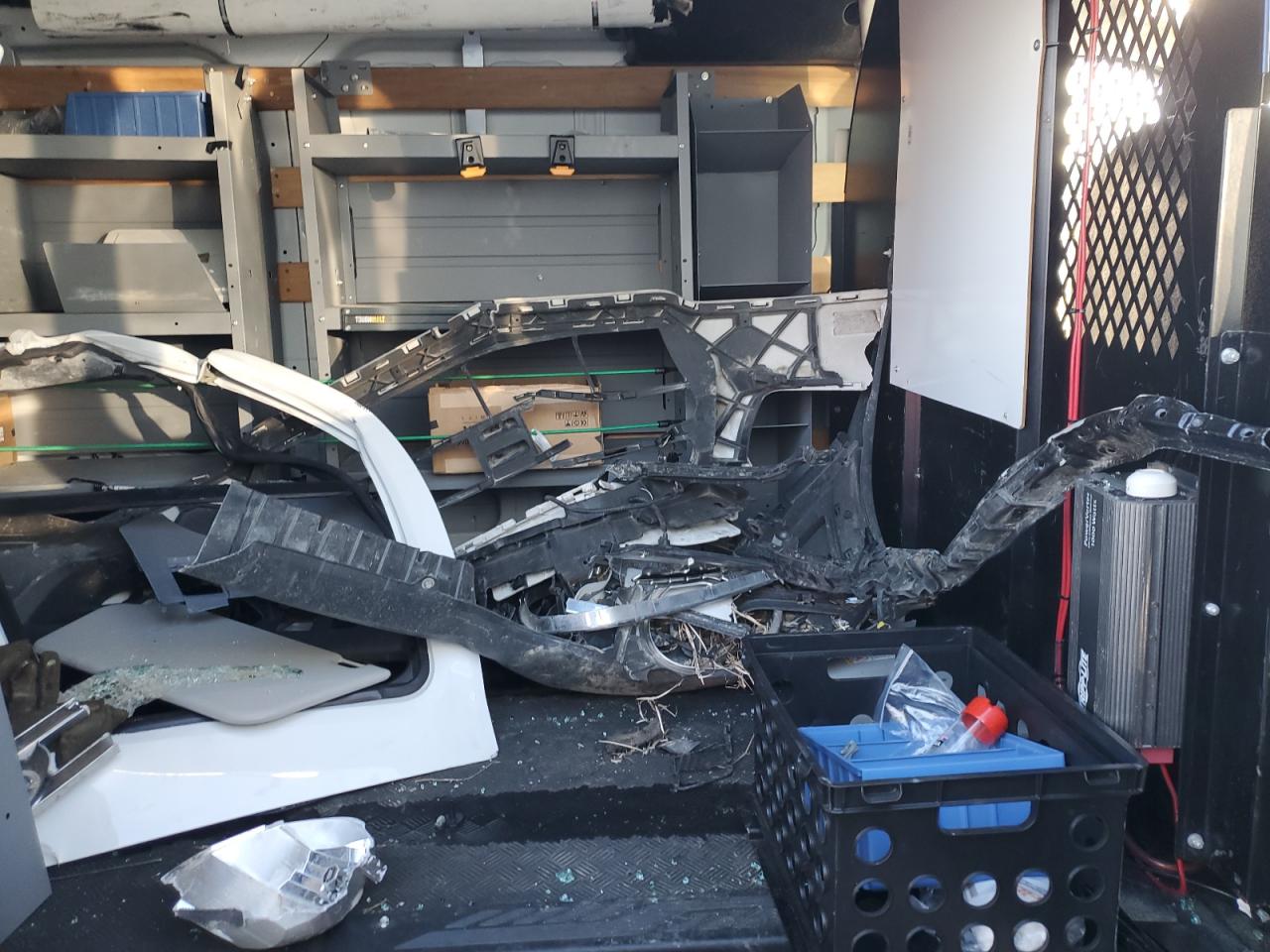 2018 Ford Transit VIN 1FTYR1ZM0JKA88896 Copart auction photo, front end / all over damage thumbnail 11