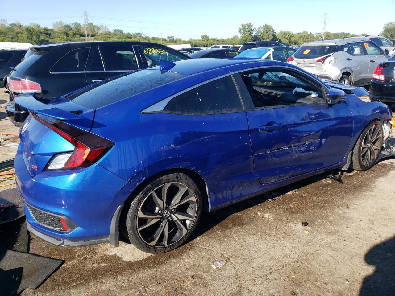 2019 Honda Civic VIN 2HGFC3A52KH753087 Copart auction photo, front end / side damage thumbnail 3