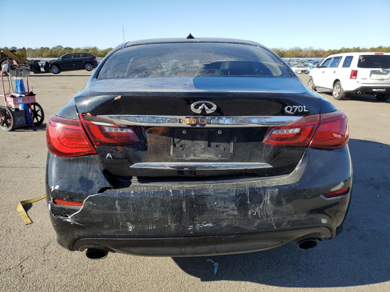2016 Infiniti Q70 VIN JN1BY1PRXGM721251 Copart auction photo, rear end / front end damage thumbnail 6