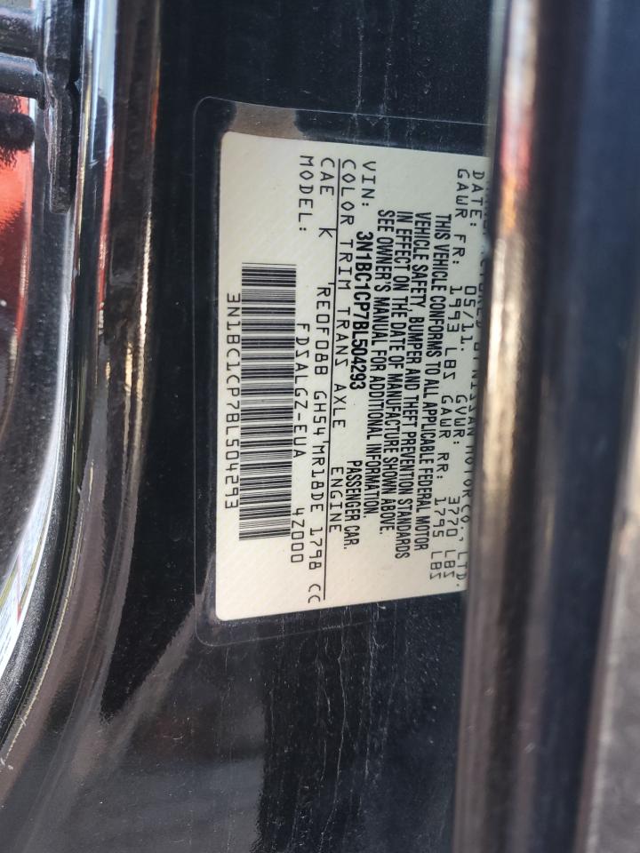 2011 Nissan Versa VIN 3N1BC1CP7BL504293 Copart auction photo, mechanical damage thumbnail 12