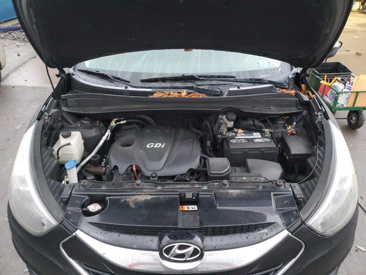 2014 Hyundai Tucson VIN KM8JUCAG9EU923837 Copart auction photo, top/roof damage thumbnail 12