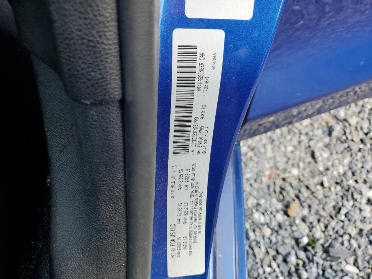 2015 Chrysler 200 VIN 1C3CCCAB3FN751700 Copart auction photo, rear end damage thumbnail 12