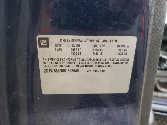2008 Chevrolet Impala VIN 2G1WB58N081323040 Copart auction photo, front end / minor dent/scratches damage thumbnail 12