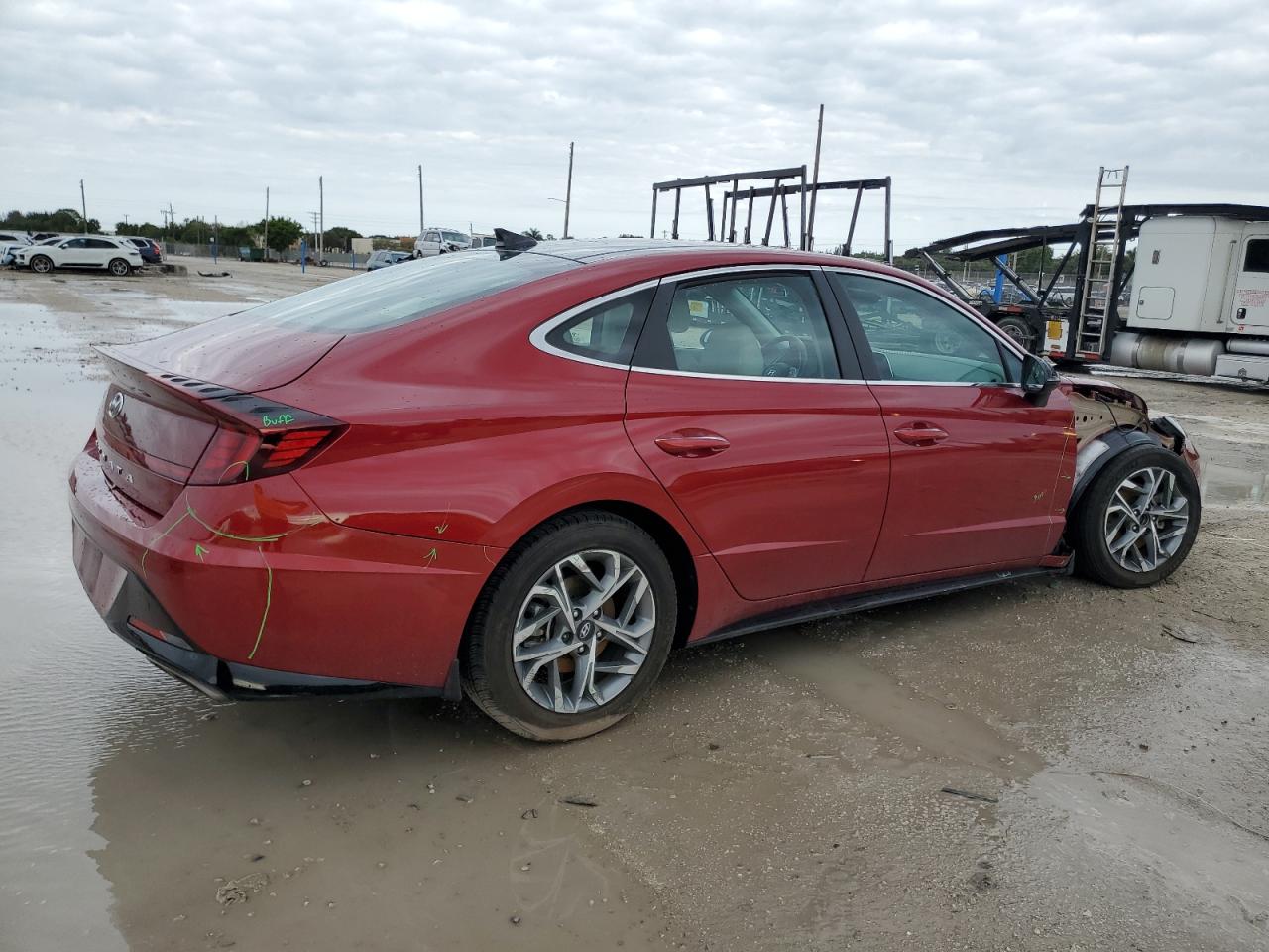 2023 Hyundai Sonata VIN KMHL14JAXPA332018 Copart auction photo, front end / minor dent/scratches damage thumbnail 3