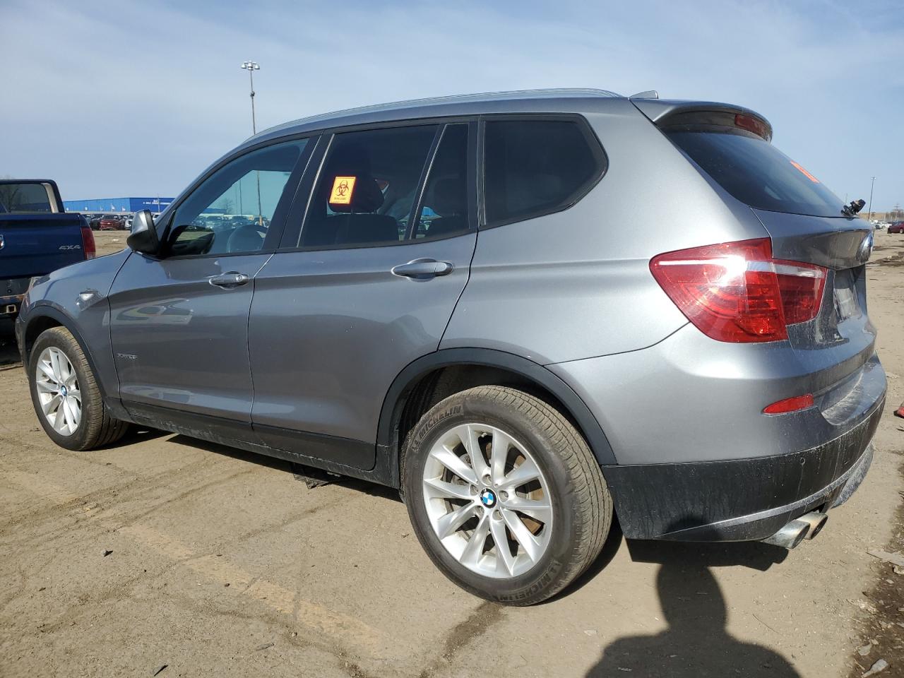 2014 BMW X3 VIN 5UXWX9C54E0D23834 Copart auction photo, side / front end damage thumbnail 2