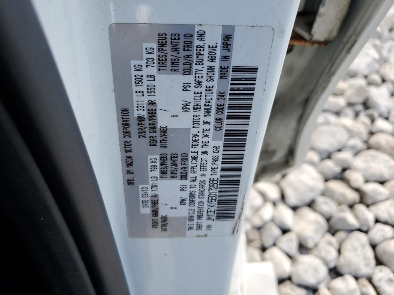 2014 Mazda 2 VIN JM1DE1KY5E0172866 Copart auction photo, rear end damage thumbnail 12