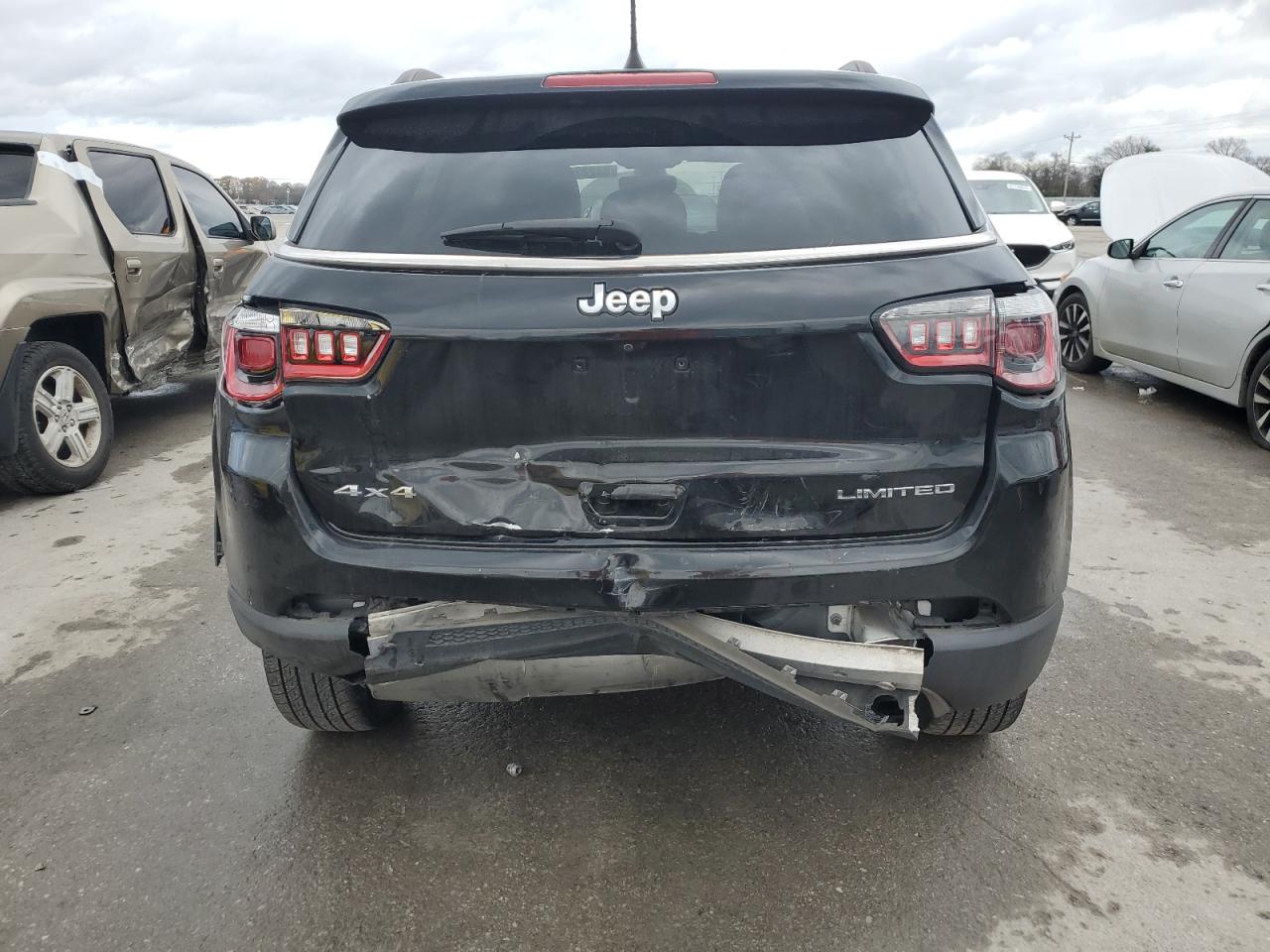 2019 Jeep Compass VIN 3C4NJDCBXKT647728 Copart auction photo, rear end damage thumbnail 6
