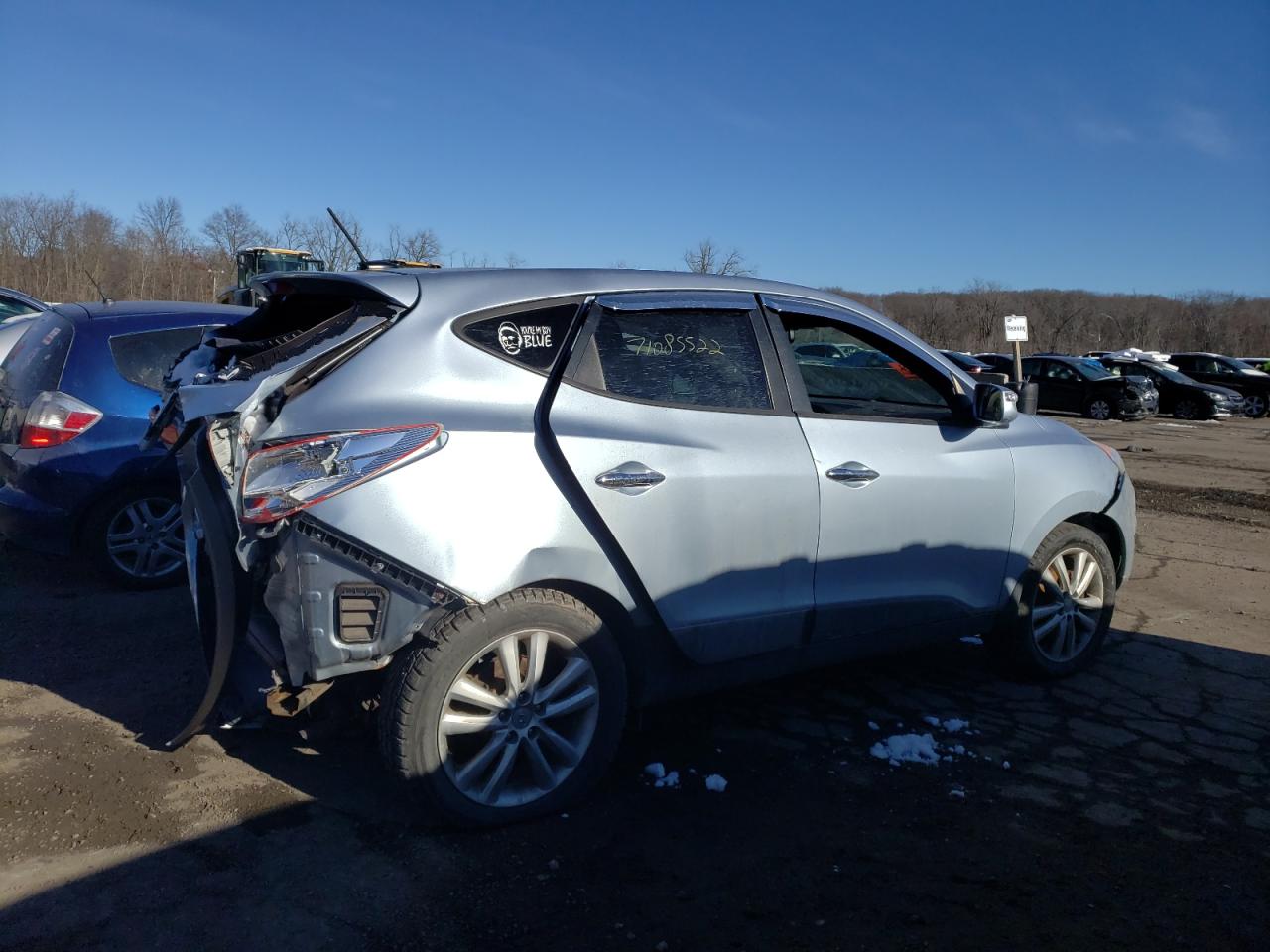 2012 Hyundai Tucson VIN KM8JUCAC6CU454054 Copart auction photo, rear end / front end damage thumbnail 3