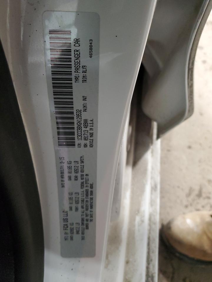 2016 Chrysler 200 VIN 1C3CCCBBXGN129532 Copart auction photo, front end / side damage thumbnail 12