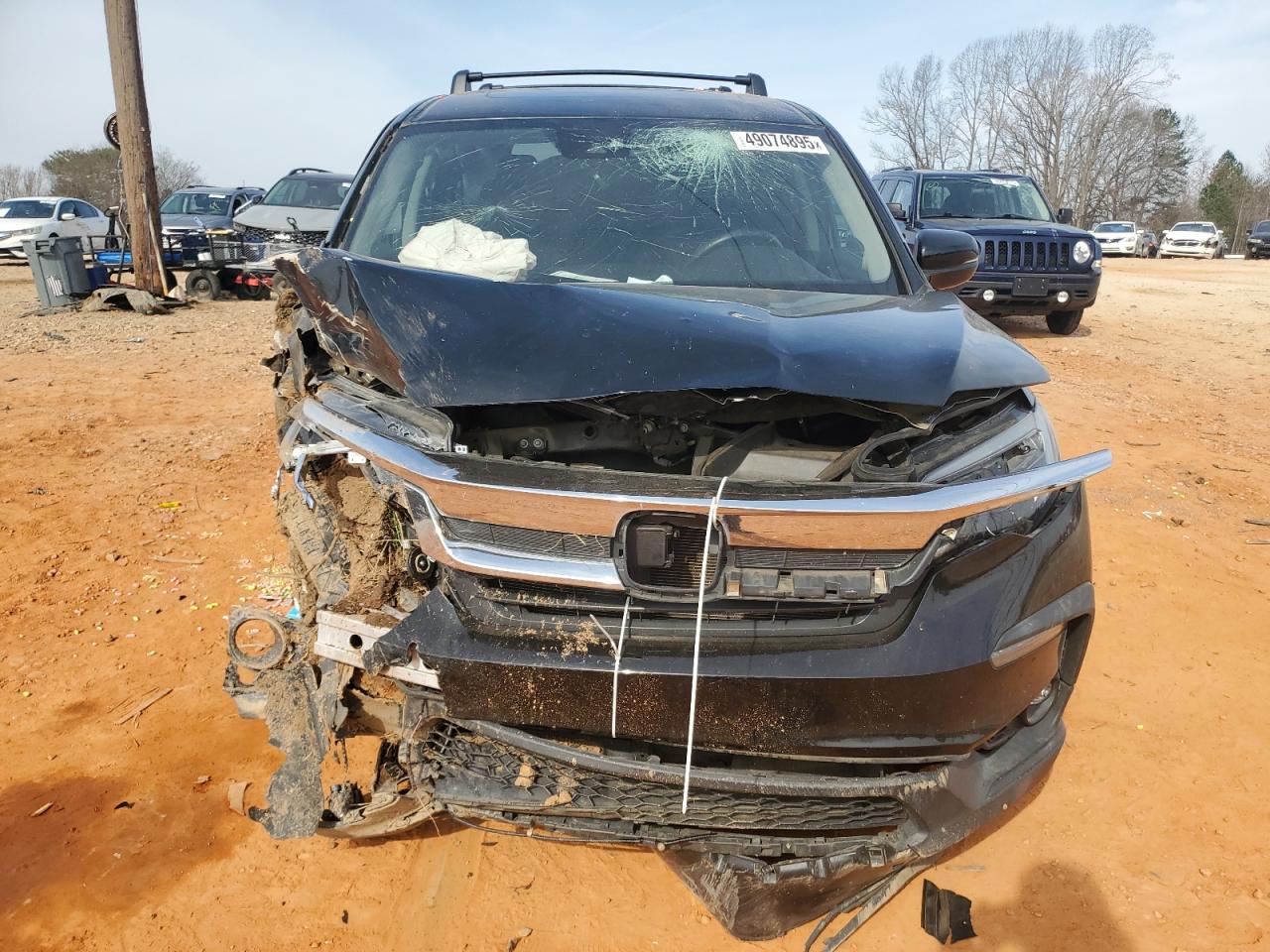 2020 Honda Pilot VIN 5FNYF5H59LB009624 Copart auction photo, front end / side damage thumbnail 5
