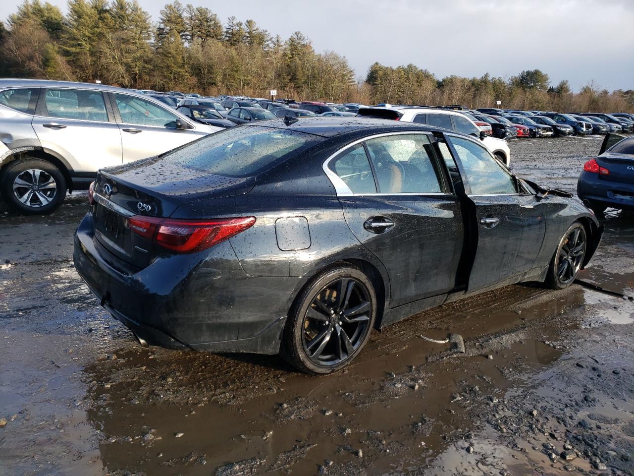 2021 Infiniti Q50 VIN JN1EV7CRXMM755541 Copart auction photo, front end / side damage thumbnail 3