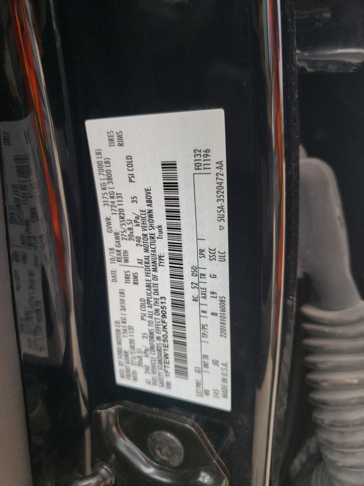2018 Ford F-150 VIN 1FTEW1E50JKF90513 Copart auction photo, undercarriage / side damage thumbnail 12
