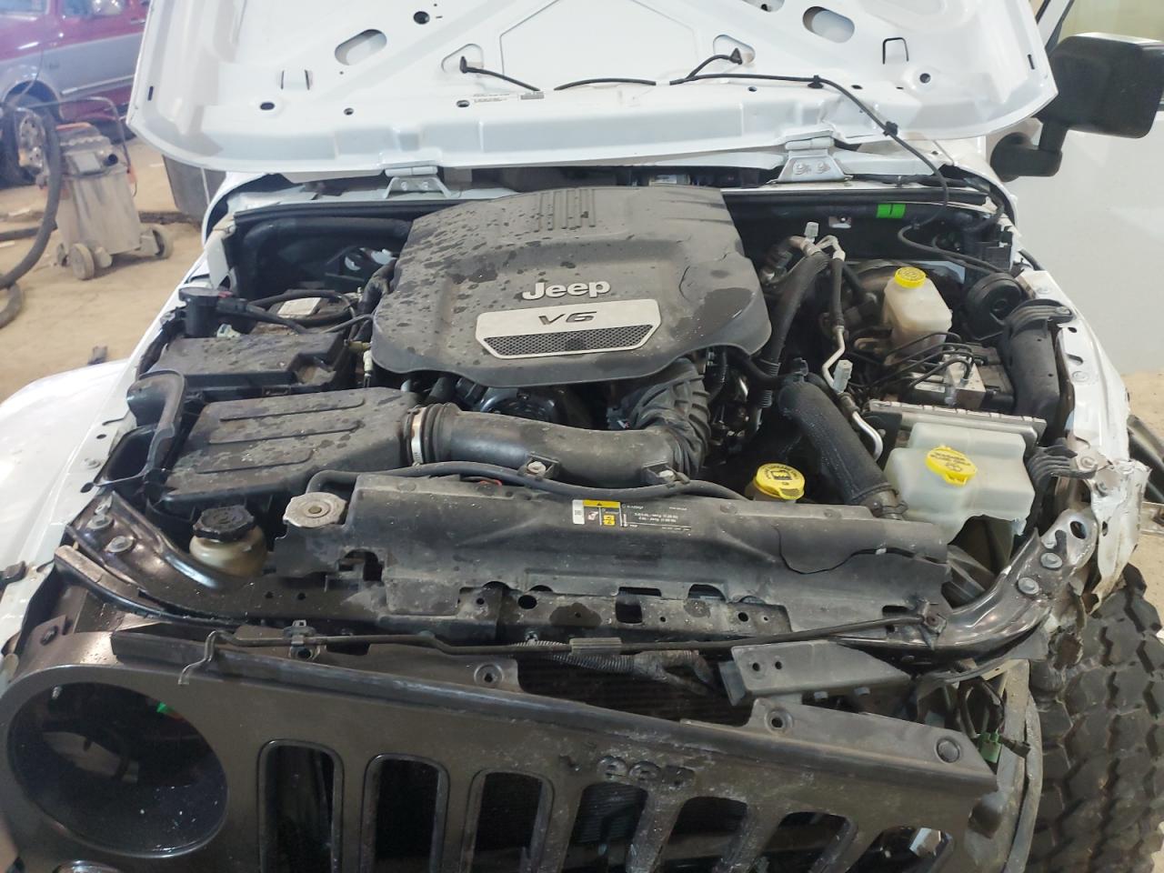 2018 Jeep Wrangler VIN 1C4AJWAG6JL860324 Copart auction photo, front end / undercarriage damage thumbnail 12