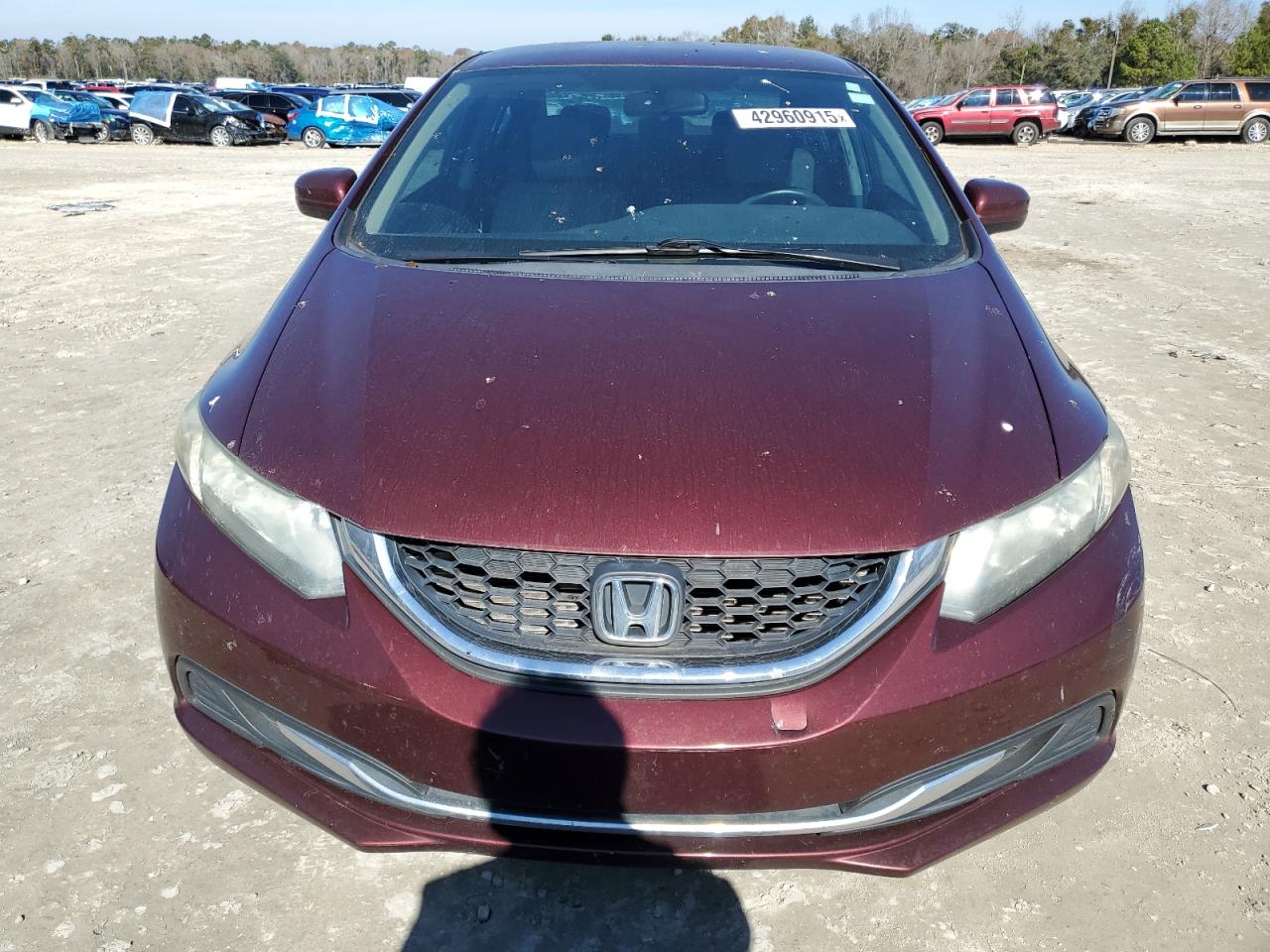 2015 Honda Civic VIN 19XFB2F57FE061252 Copart auction photo, rear end / side damage thumbnail 5