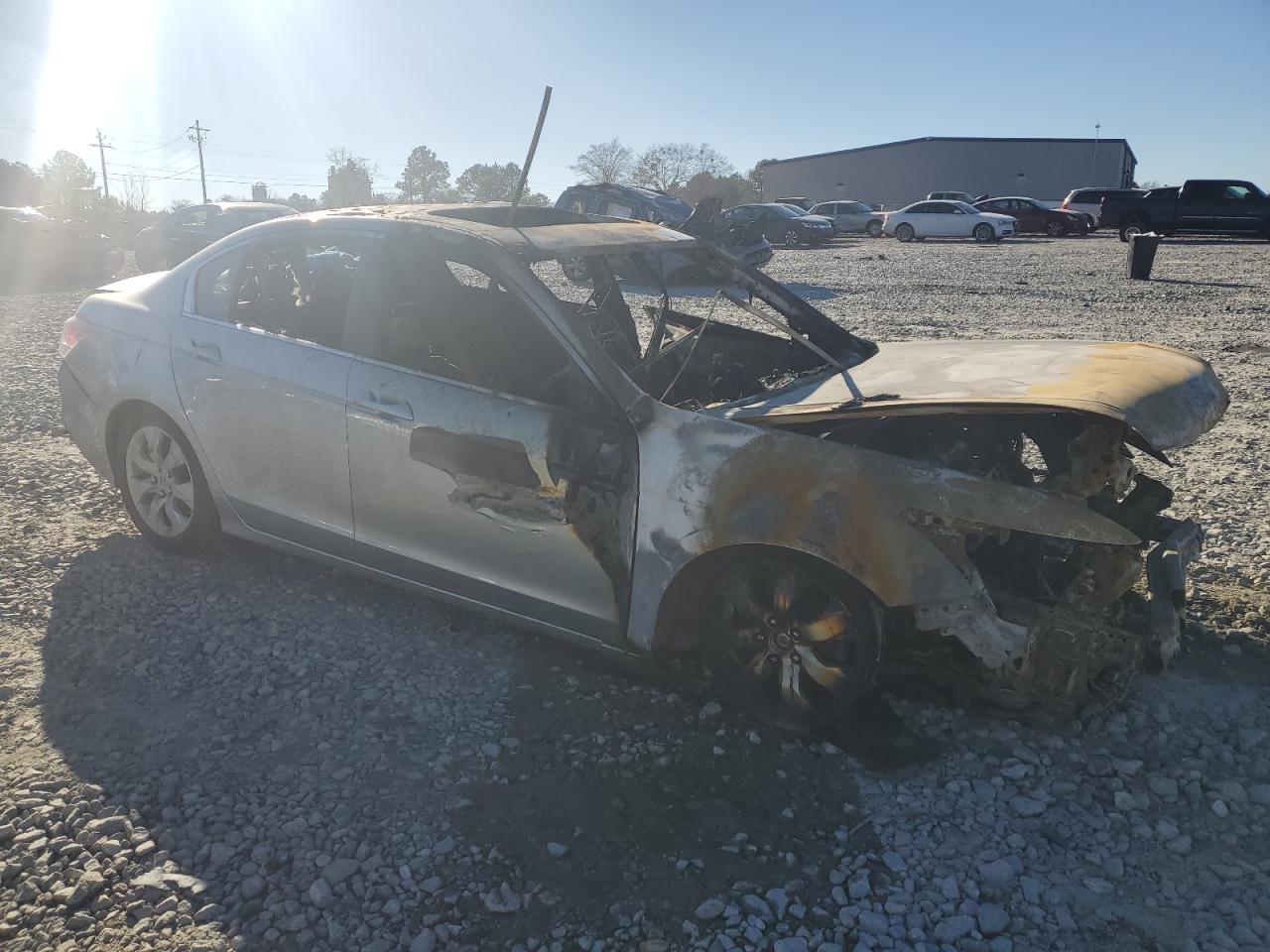 2008 Honda Accord VIN 1HGCP26848A049422 Copart auction photo, burn damage thumbnail 4