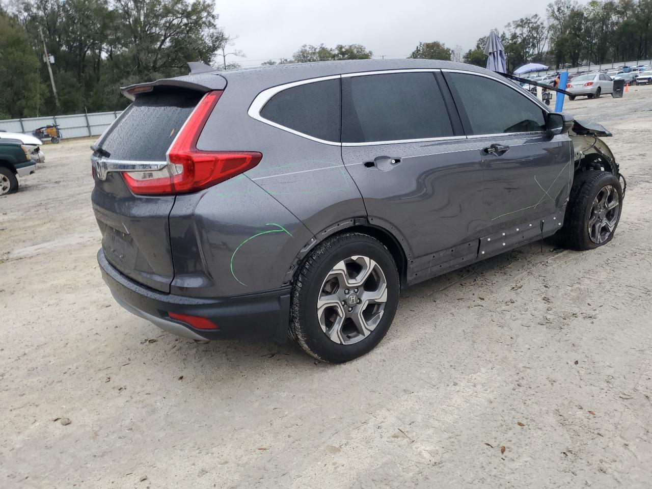 2018 Honda CR-V VIN 5J6RW1H57JA013622 Copart auction photo, front end / side damage thumbnail 3