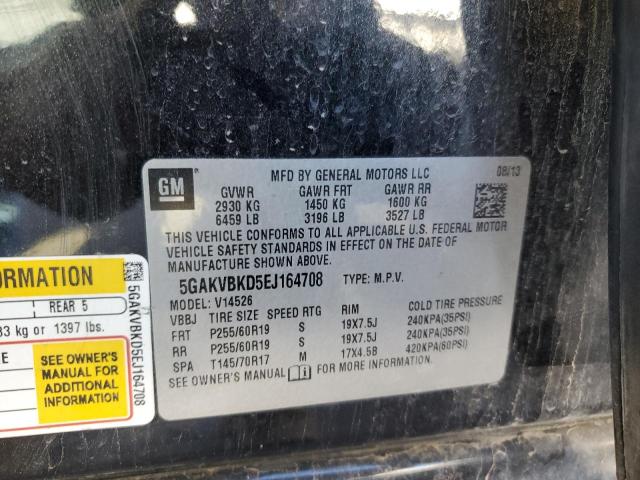 2014 Buick Enclave VIN 5GAKVBKD5EJ164708 Copart auction photo, vandalism damage thumbnail 13