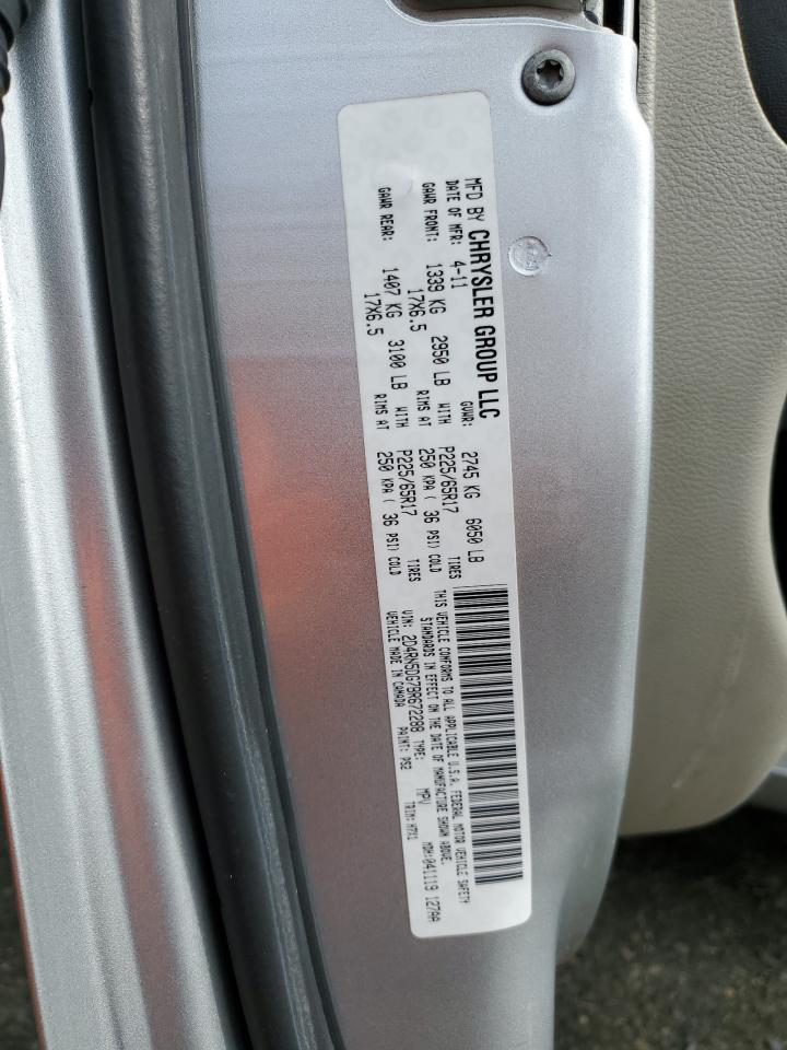 2011 Dodge Caravan VIN 2D4RN5DG7BR672288 Copart auction photo, rear end / front end damage thumbnail 13