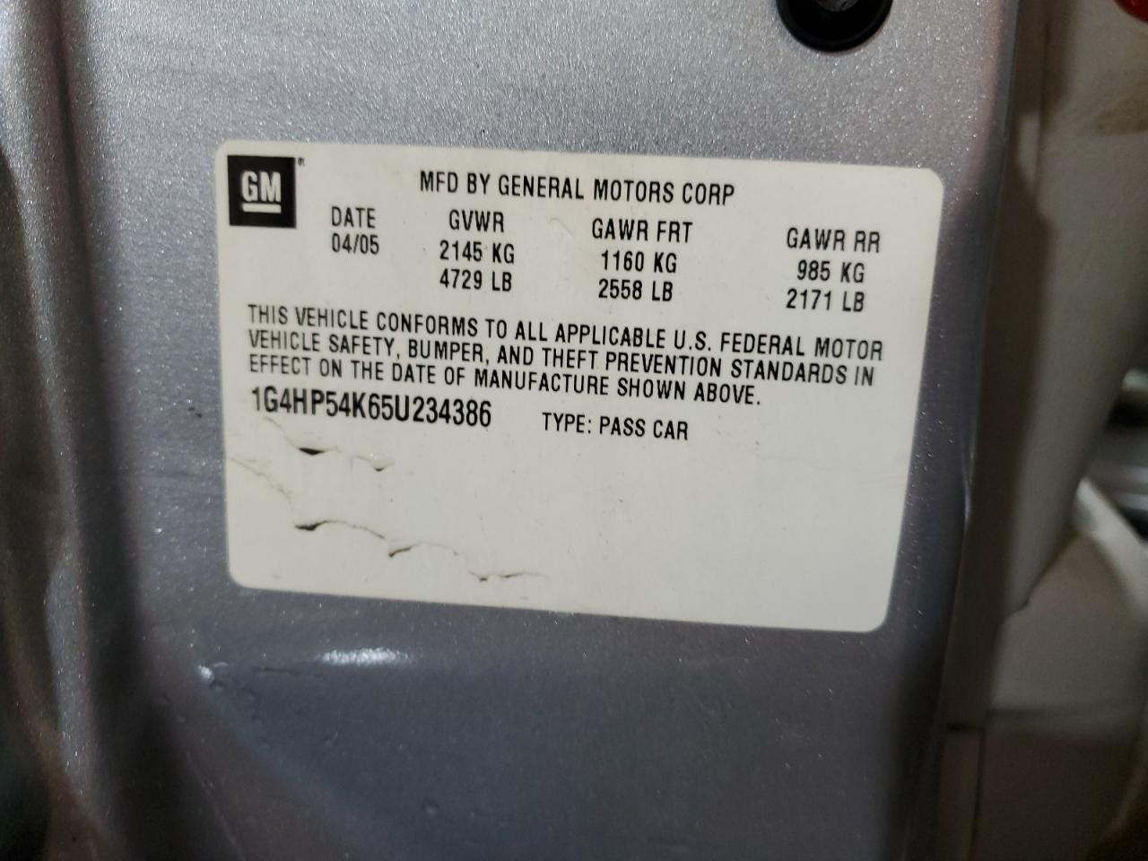 2005 Buick LeSabre VIN 1G4HP54K65U234386 Copart auction photo, front end damage thumbnail 14