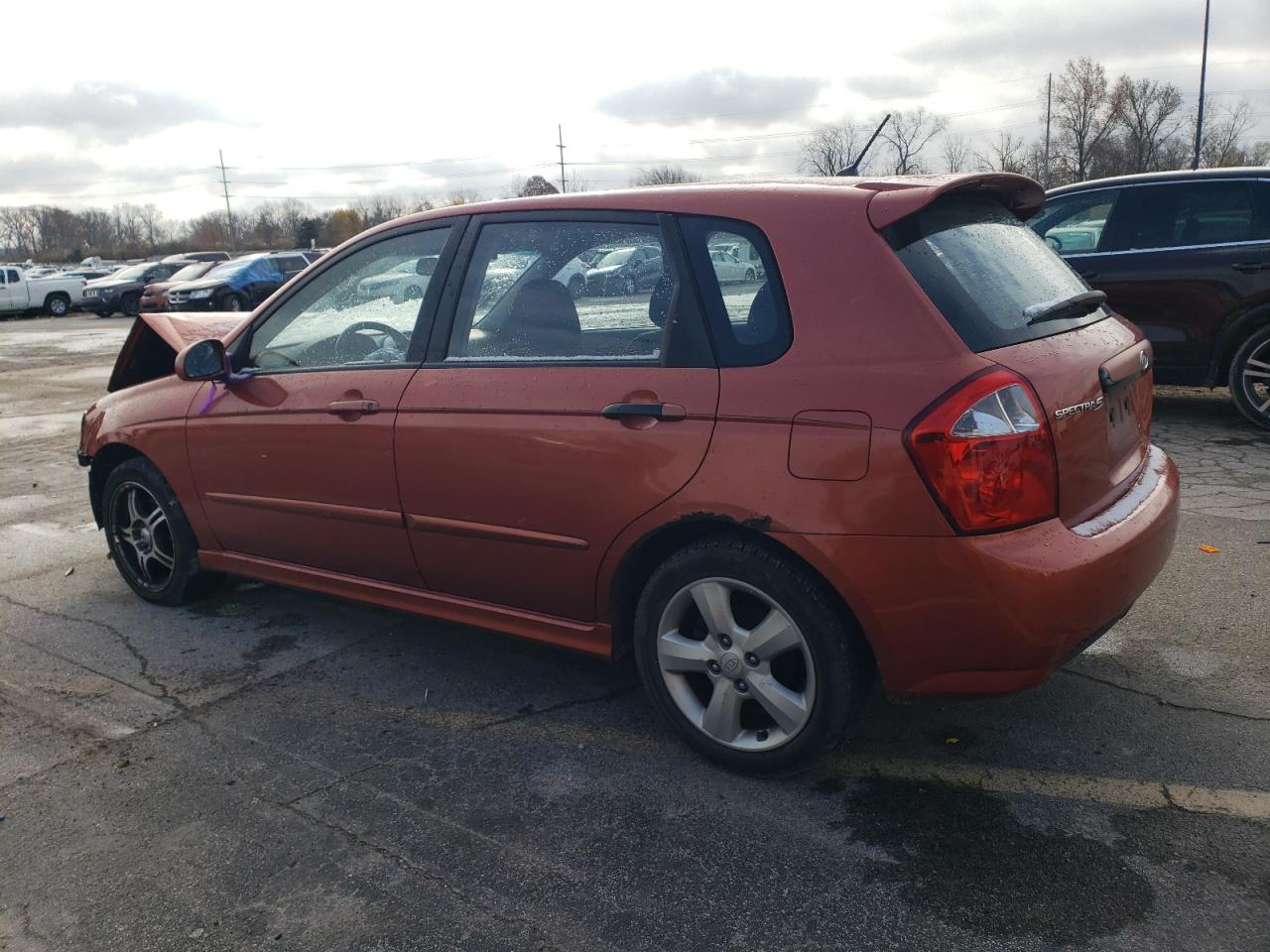 2009 KIA Spectra VIN KNAFE241395024865 Copart auction photo, front end / top/roof damage thumbnail 2