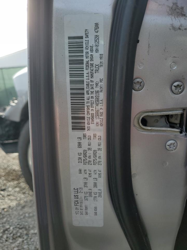 2019 RAM 1500 VIN 1C6RR6TT4KS603196 Copart auction photo, front end / mechanical damage thumbnail 12