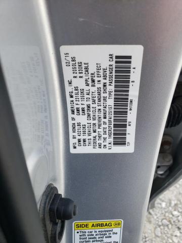 2015 Honda Accord VIN 1HGCR2F89FA125157 Copart auction photo, rear end damage thumbnail 13