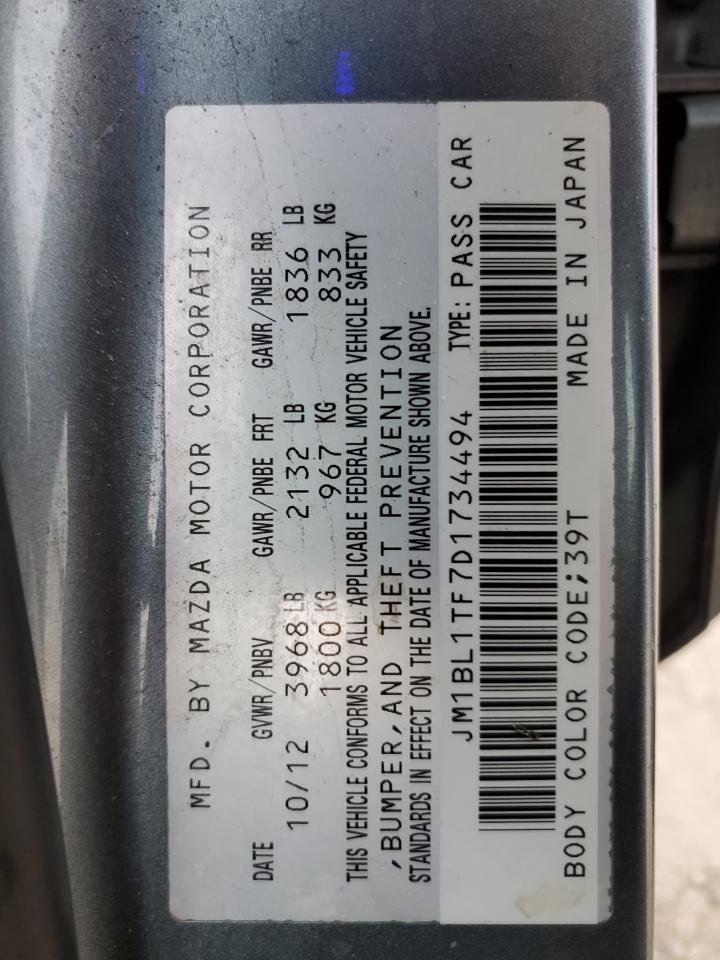 2013 Mazda 3 VIN JM1BL1TF7D1734494 Copart auction photo, front end damage thumbnail 15