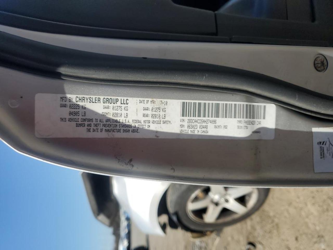 2010 Dodge Charger VIN 2B3CA4CD5AH274096 Copart auction photo, front end / rear end damage thumbnail 14