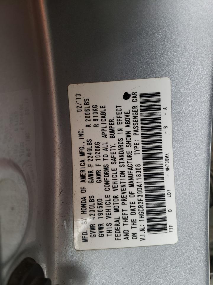2013 Honda Accord VIN 1HGCR2F30DA118308 Copart auction photo, front end damage thumbnail 13