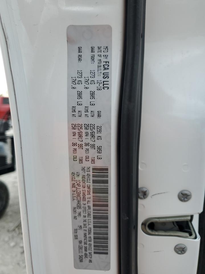2019 Jeep Grand Cherokee VIN 1C4PJLCBXKD344585 Copart auction photo, front end damage thumbnail 14