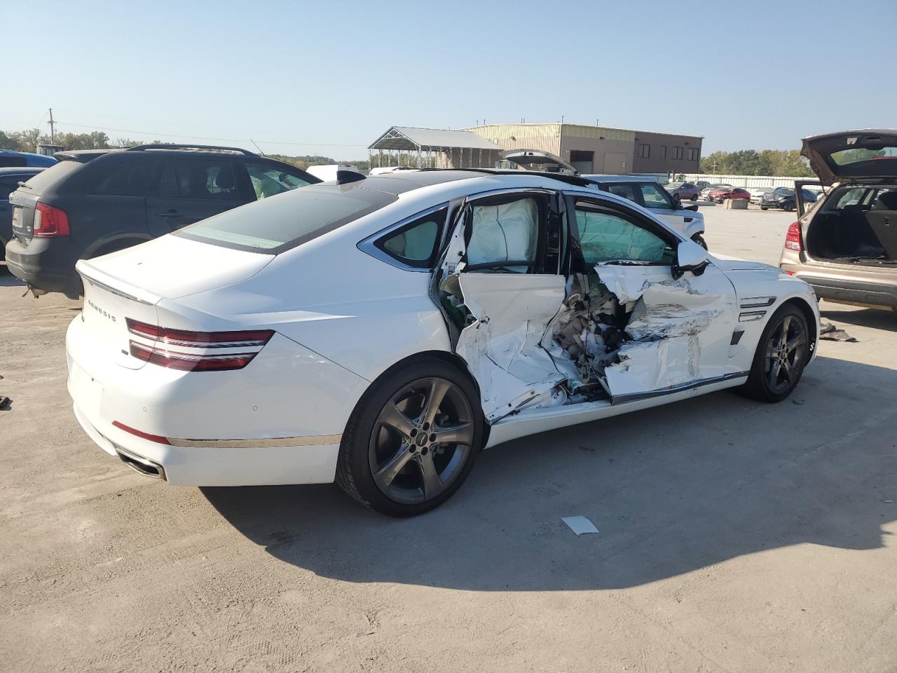 2021 Genesis G80 VIN KMTGC4SD4MU086295 Copart auction photo, frame damage / side damage thumbnail 3