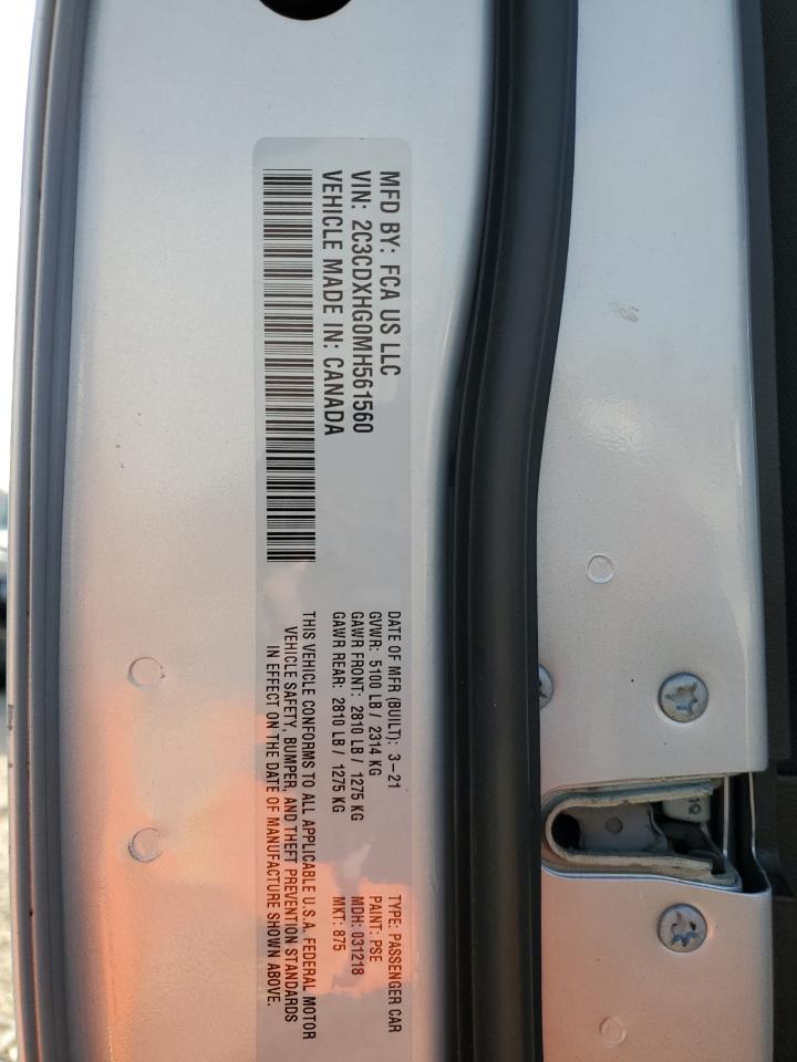 2021 Dodge Charger VIN 2C3CDXHG0MH561560 Copart auction photo, front end damage thumbnail 12