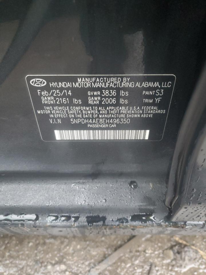 2014 Hyundai Elantra VIN 5NPDH4AE8EH496350 Copart auction photo, front end damage thumbnail 12