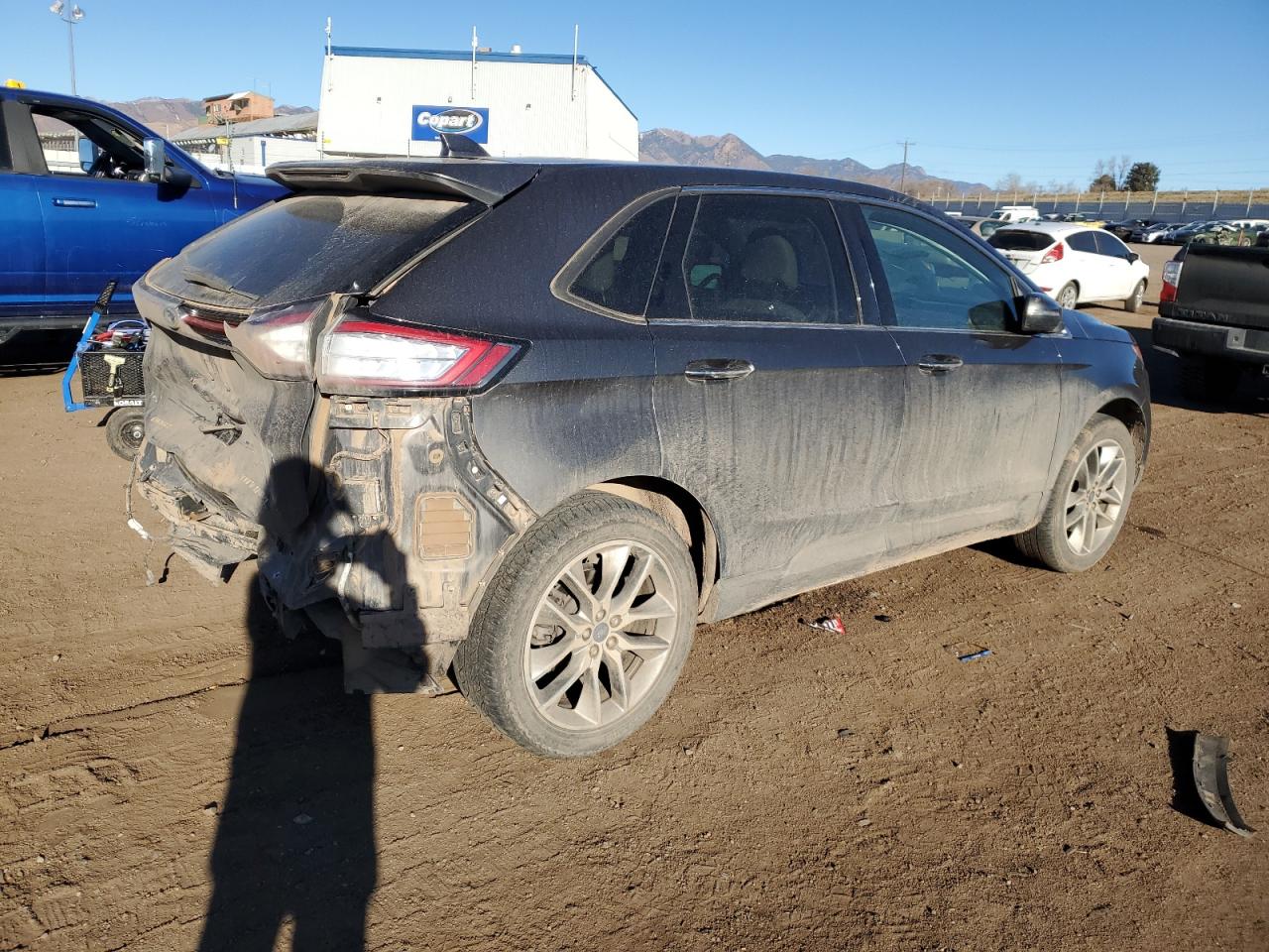 2015 Ford Edge VIN 2FMTK3K87FBB25107 Copart auction photo, rear end damage thumbnail 3