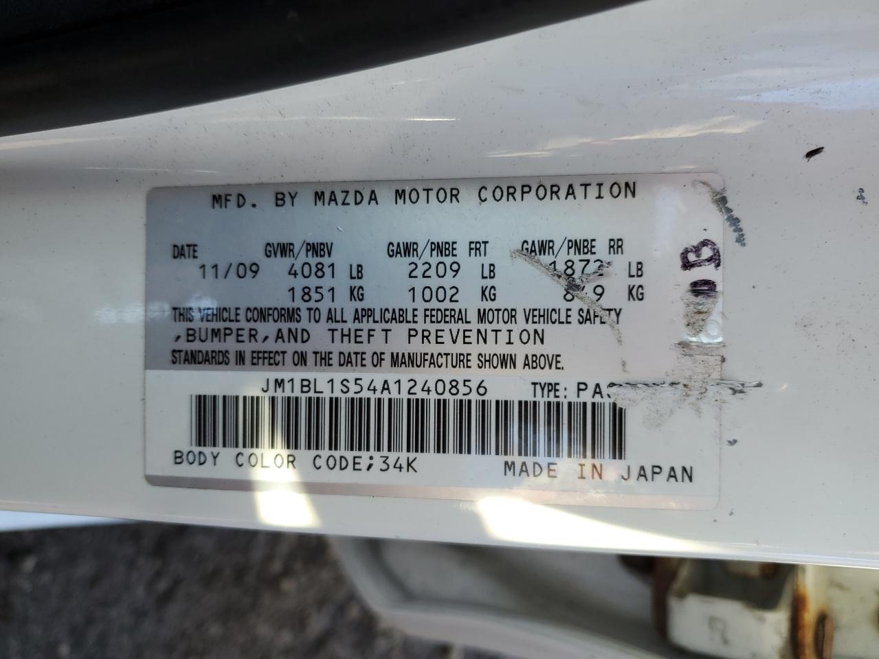 2010 Mazda 3 VIN JM1BL1S54A1240856 Copart auction photo, front end damage thumbnail 13