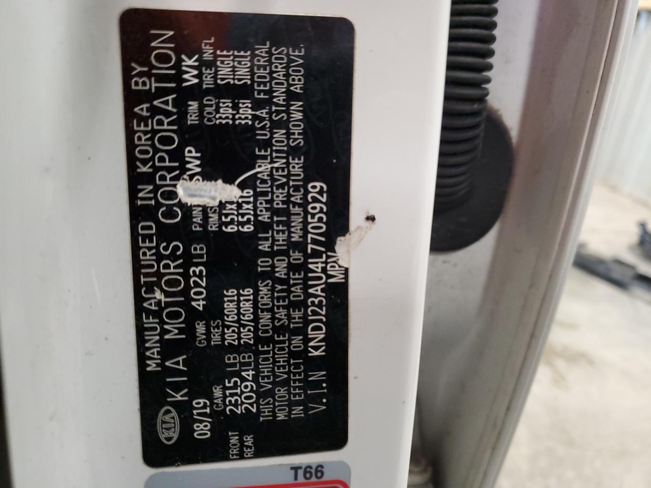 2020 KIA Soul VIN KNDJ23AU4L7705929 Copart auction photo, front end damage thumbnail 16