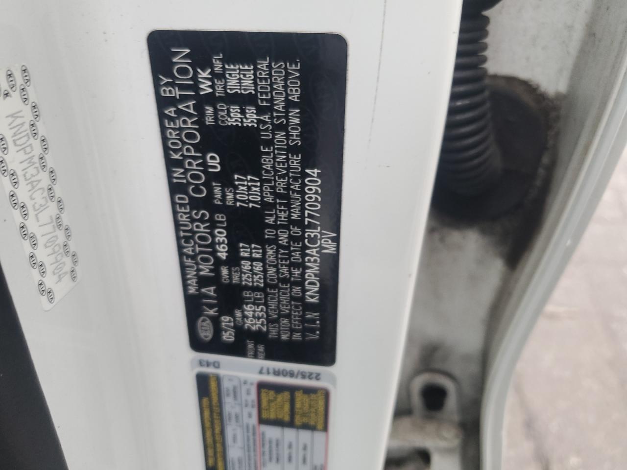 2020 KIA Sportage VIN KNDPM3AC3L7709904 Copart auction photo, all over / vandalism damage thumbnail 13