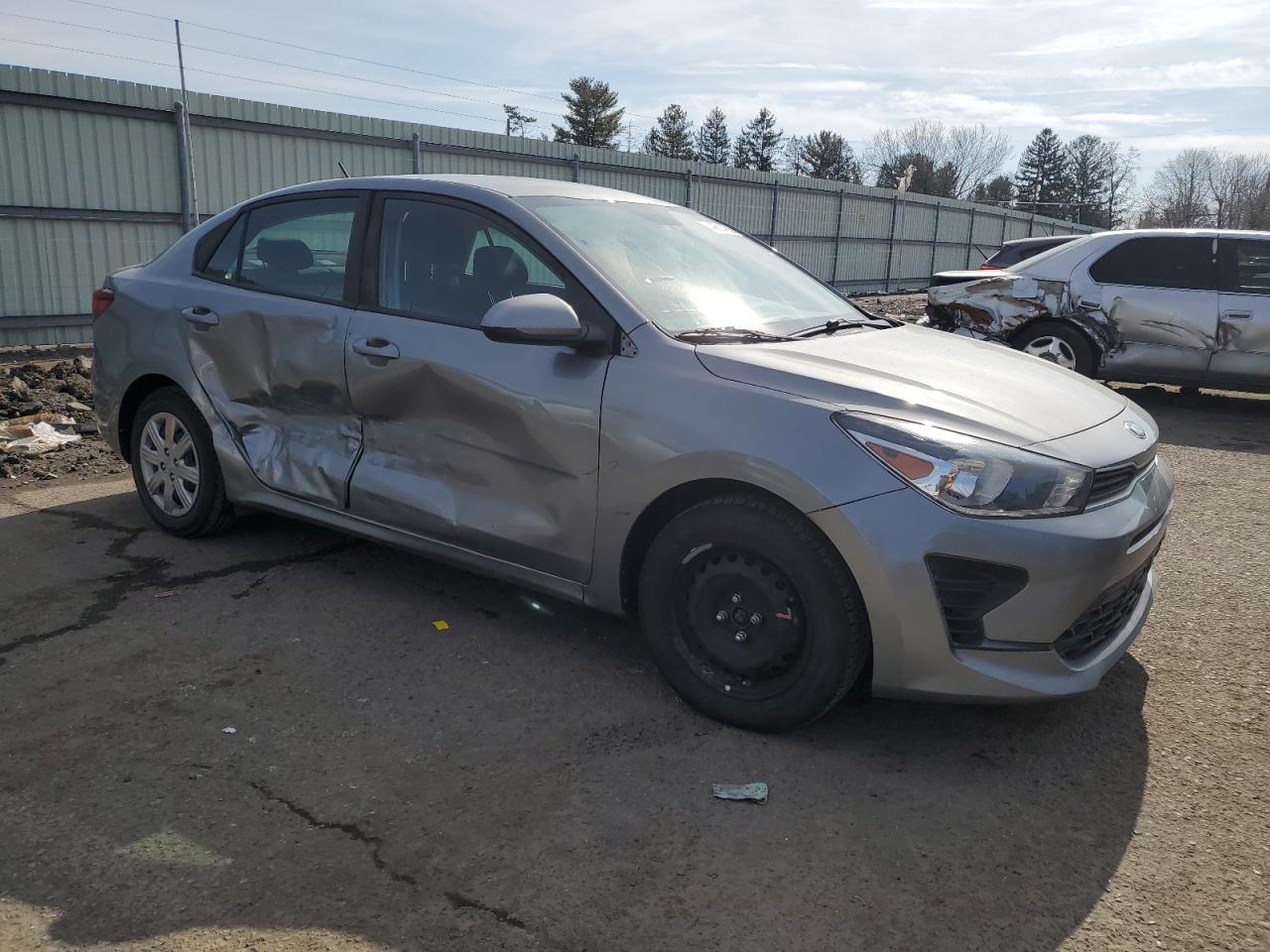 2021 KIA Rio VIN 3KPA24AD2ME379247 Copart auction photo, side damage thumbnail 4