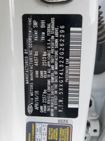2018 KIA Optima VIN 5XXGT4L32JG262296 Copart auction photo, front end damage thumbnail 12