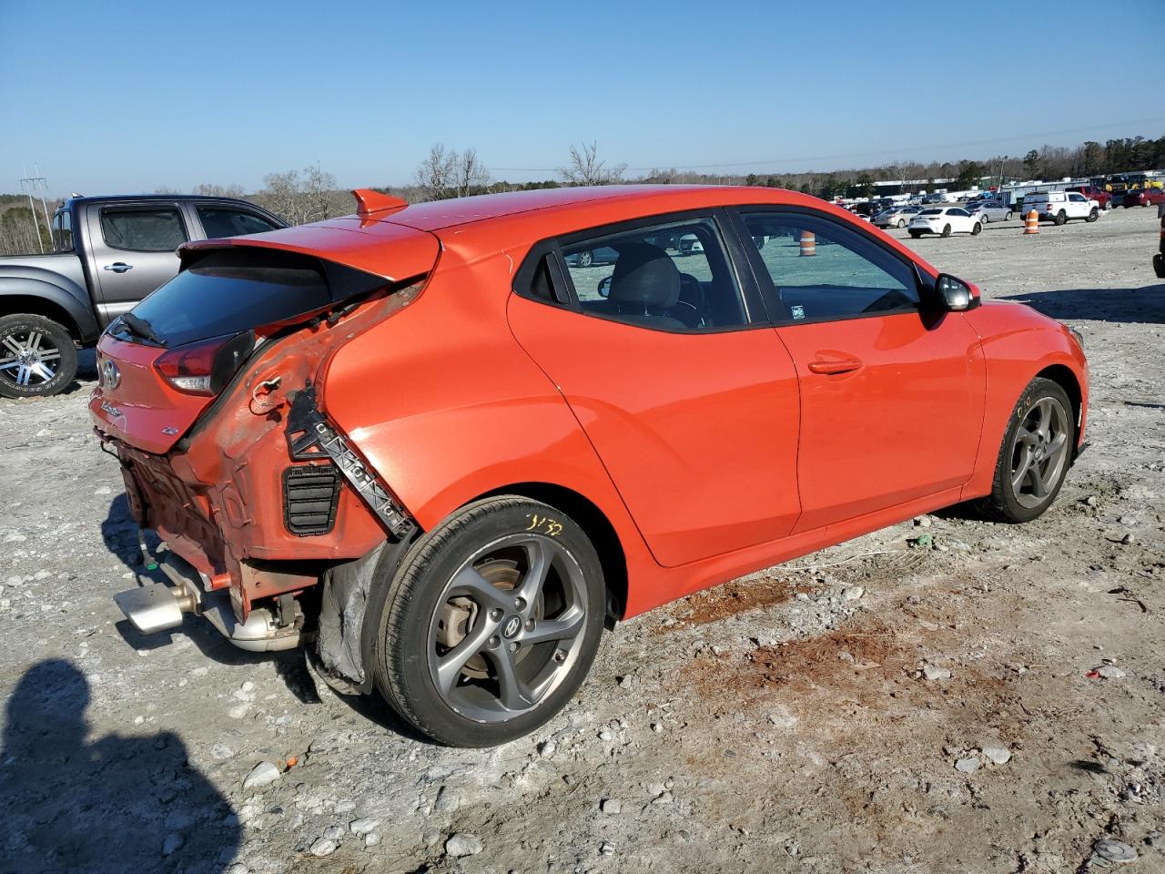 2019 Hyundai Veloster VIN KMHTG6AF6KU016600 Copart auction photo, rear end damage thumbnail 3