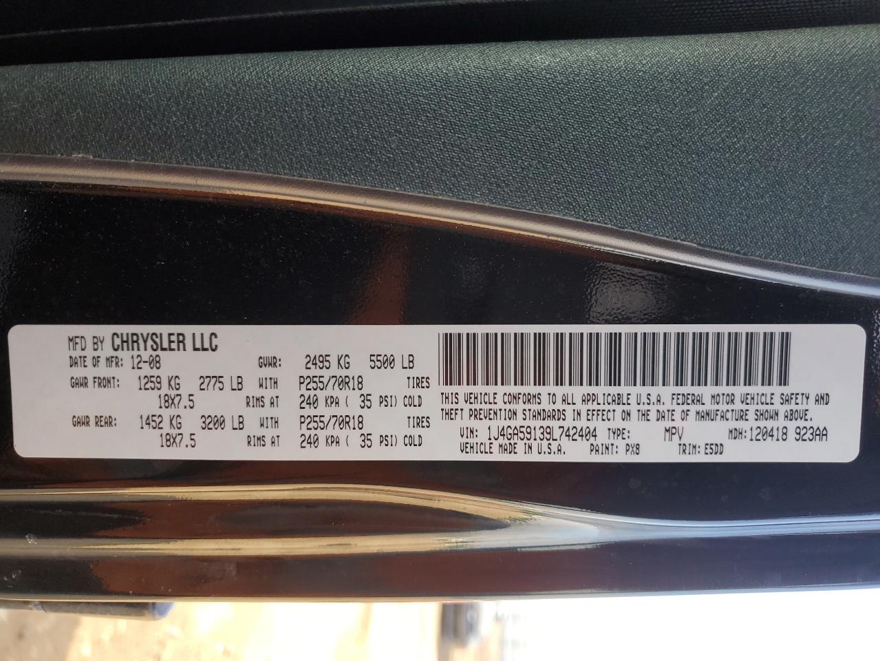 2009 Jeep Wrangler VIN 1J4GA59139L742404 Copart auction photo, front end / undercarriage damage thumbnail 14