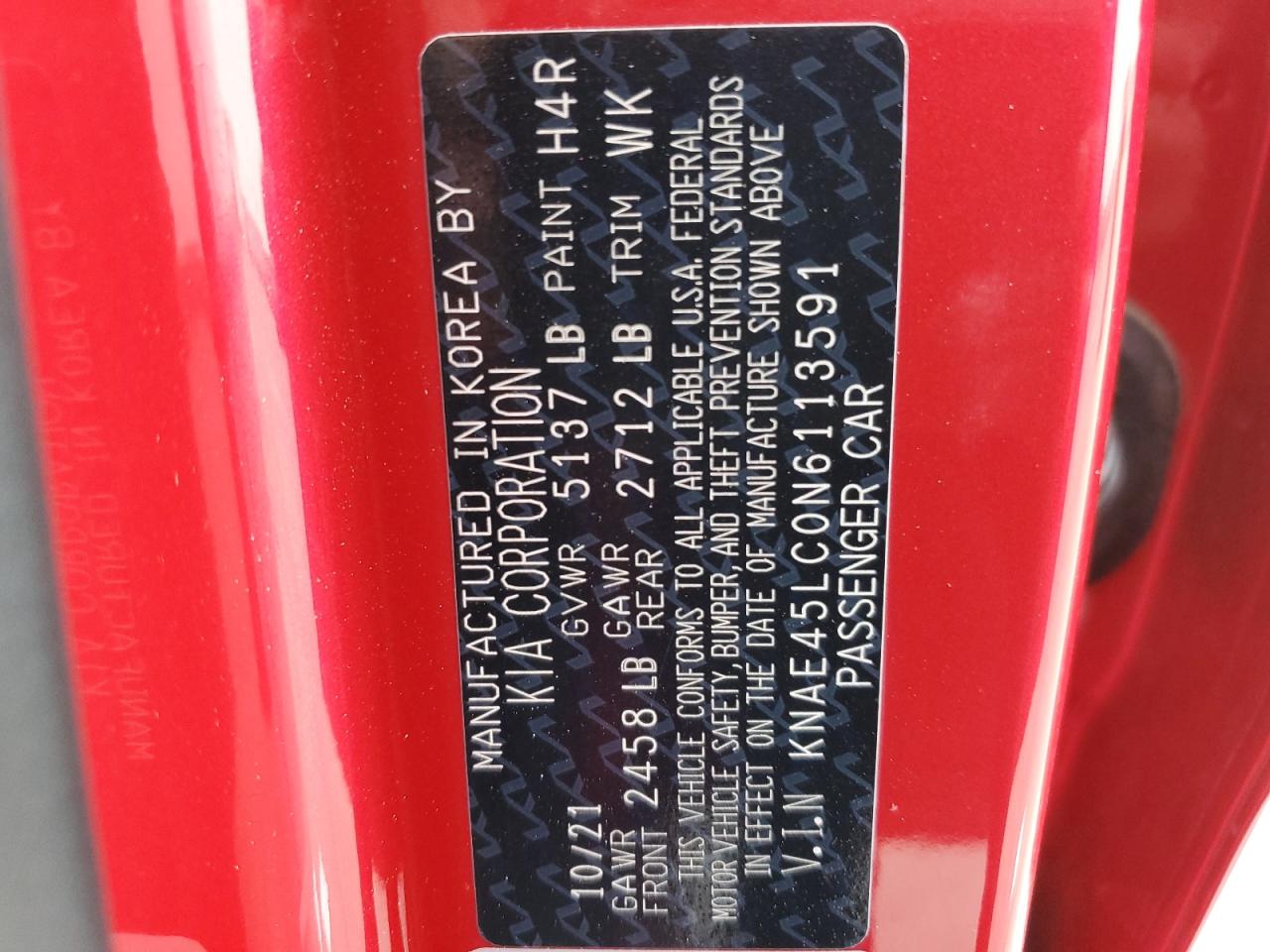 2022 KIA Stinger VIN KNAE45LC0N6113591 Copart auction photo, front end / undercarriage damage thumbnail 14