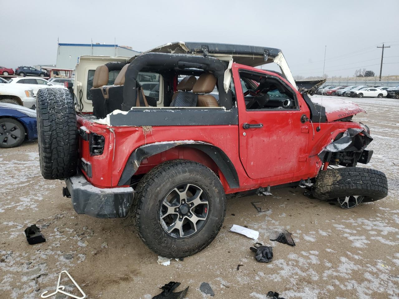 2014 Jeep Wrangler VIN 1C4BJWCGXEL143920 Copart auction photo, rollover damage thumbnail 3