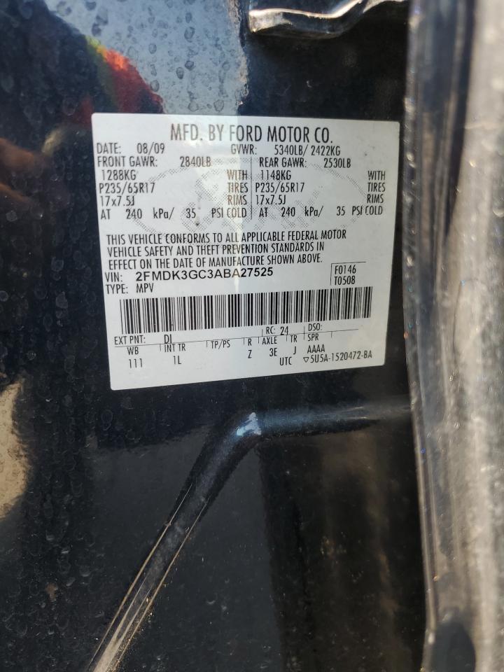 2010 Ford Edge VIN 2FMDK3GC3ABA27525 Copart auction photo, water/flood damage thumbnail 13