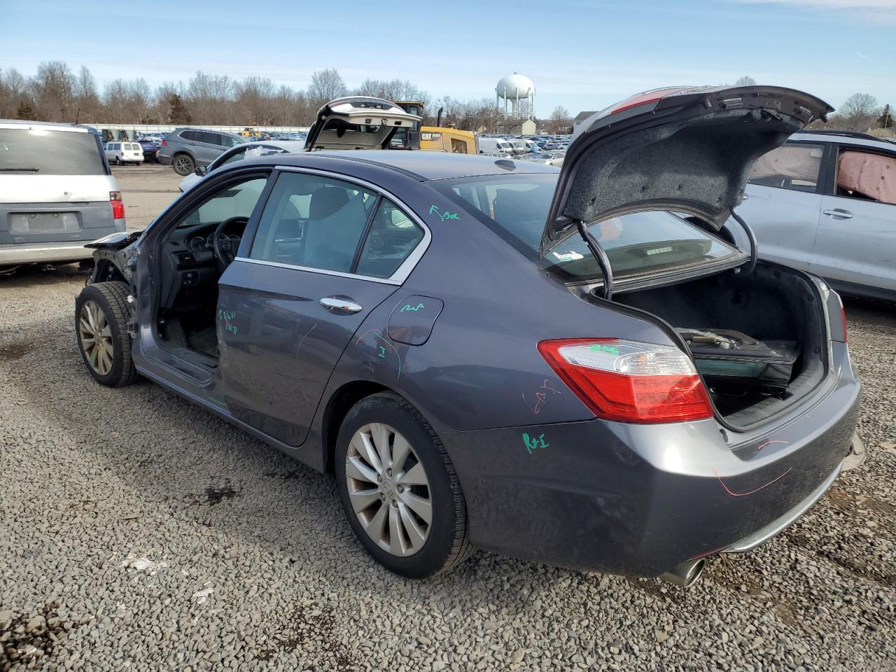 2015 Honda Accord VIN 1HGCR3F83FA024086 Copart auction photo, side / front end damage thumbnail 2