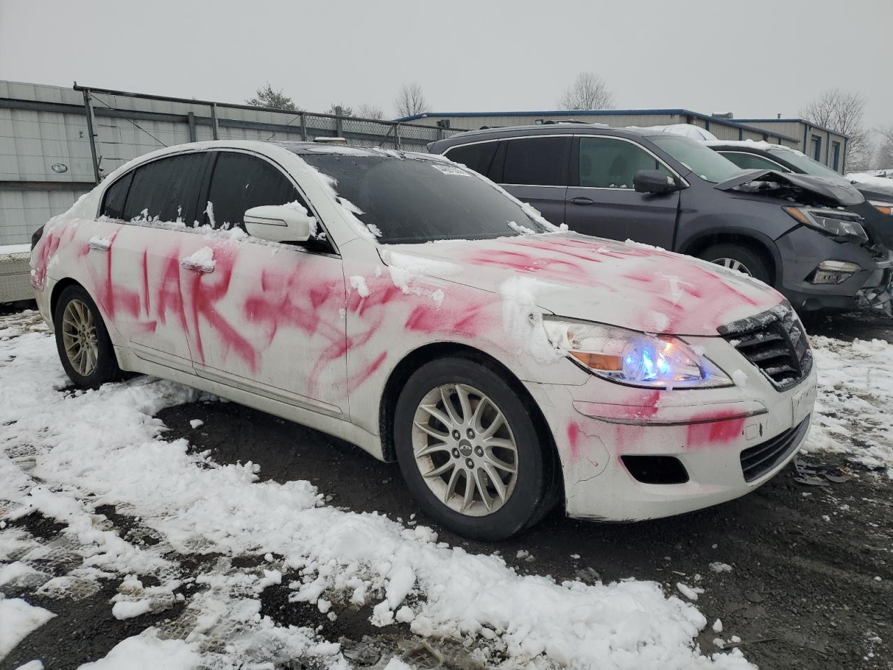 2010 Hyundai Genesis VIN KMHGC4DE9AU100039 Copart auction photo, vandalism / minor dent/scratches damage thumbnail 4
