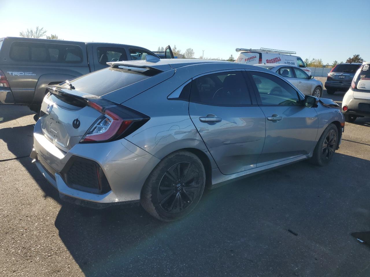 2018 Honda Civic VIN SHHFK7H57JU201800 Copart auction photo, all over damage thumbnail 3